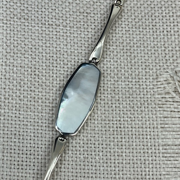 Vintage NF Sterling Silver Mother of Pearl Bracelet – 7", 17.7g, Thailand, 1990s - Picture 11 of 17
